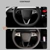 Carbon Fiber Steering Wheel Decor Cover Trim For Tesla Model 3 2024 2025 2026
