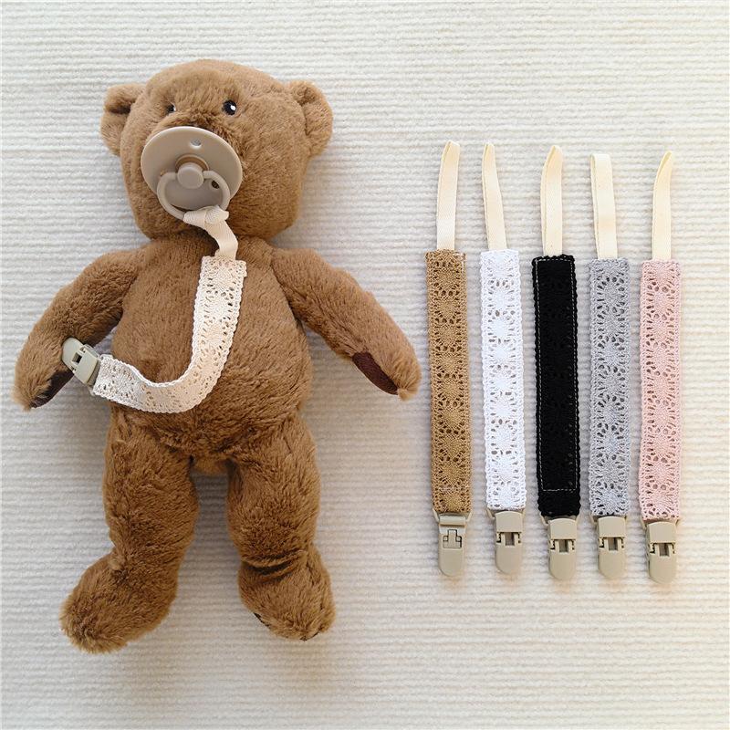 Infant Pacifier Clips Soft Lace Pacifier Chain Nipple Bracket Holder Ideal For Nipples Baby Toddler Toy Clip Infant Shower Gift Idea