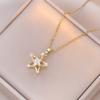 Mode Drehbare Stern Anhänger Halskette für Frauen 2024 Neue Edelstahl Kette Schmuck Party Zubehör