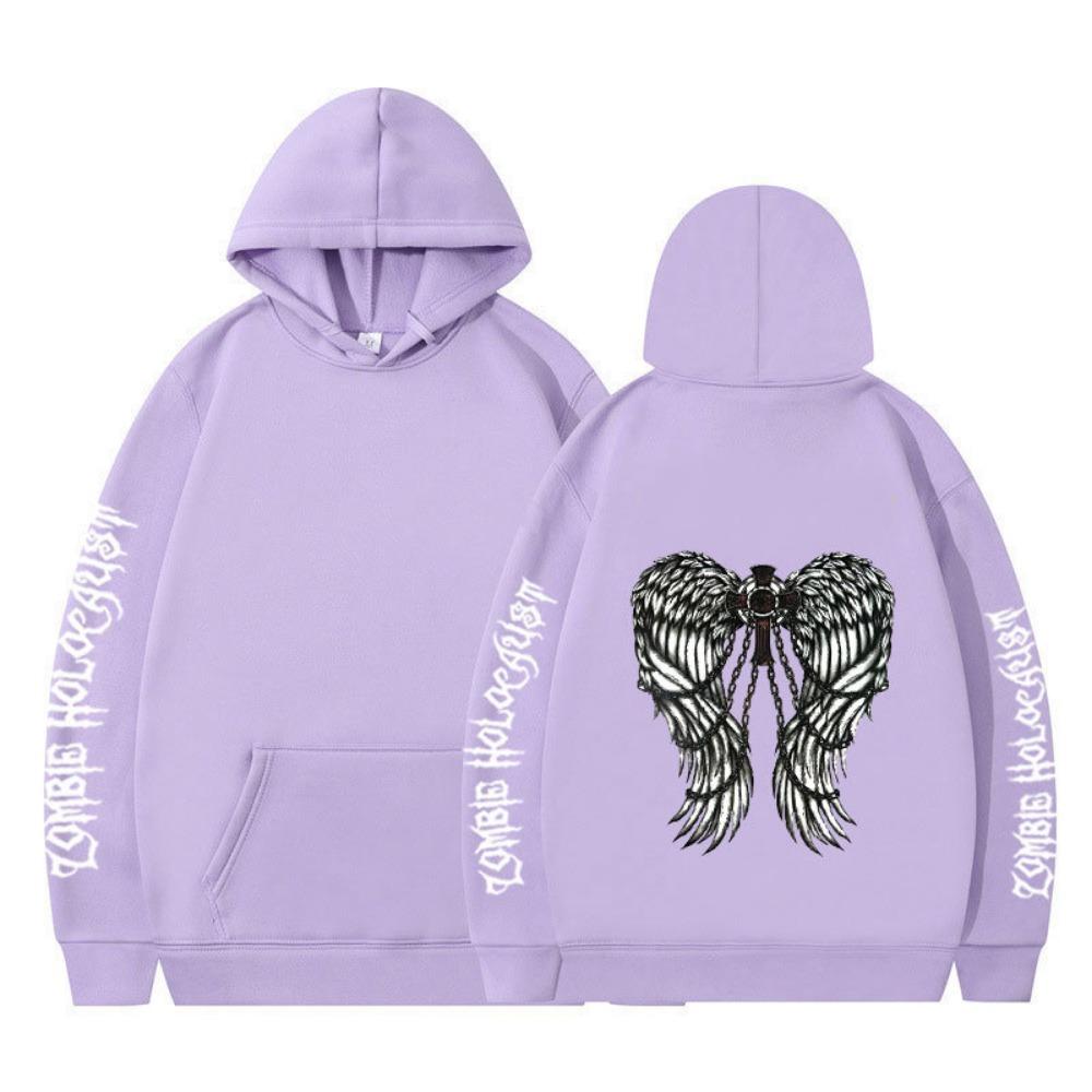 European and American Dark Style Hoodie with Ribbed Bottom for Men's and Women's Casual Sports Hoodie, Gothic Couple Harajuku Hoodie