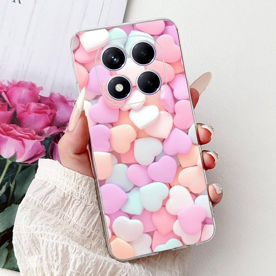 For Xiaomi Redmi Note 14 Pro Plus Case Cute Strawberry Love Heart Soft Silicone Clear Cover For Redmi Note 14 Pro 5G Global Etui