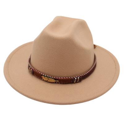 Ethnic Style Top Hat Minority Felt Hat Grassland Mongolian Woolen Hat Men'S And Women'S Feather Jazz Hat