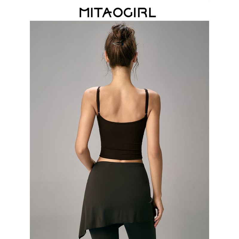 Mitaogirl Kendall Strap Sports Intimates Women's Silm Thin Yoga Wear V Neck Bra Beauty Back Fitness Vest