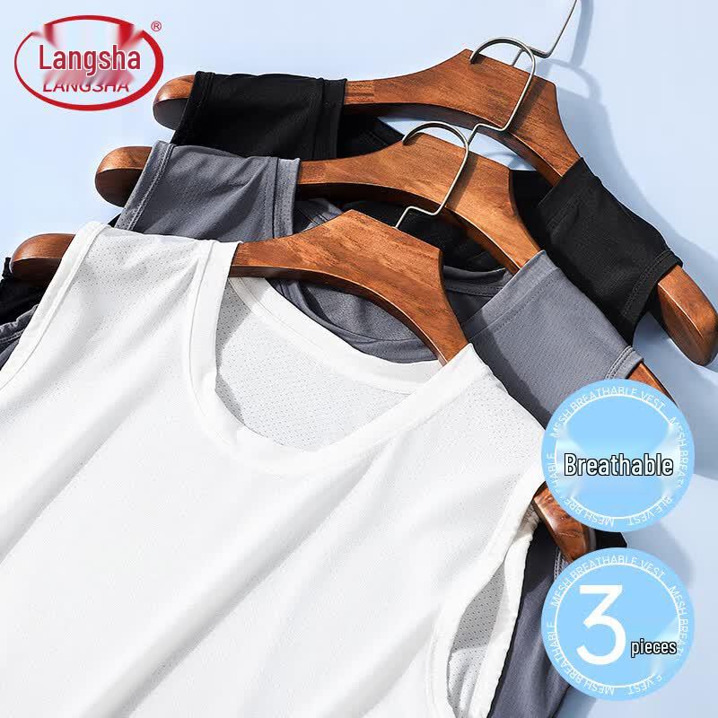 Langsha Men s Ice Silk Mesh Quick-Dry Tank Top 3-Pack 170