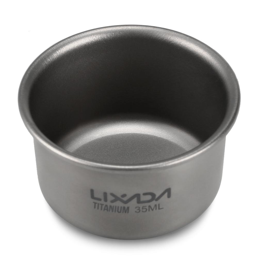 Lixada 35ml Mini Titanium Tea Cup Home Office Outdoor Camping Hiking Coffee Tea Cup Mug 8g