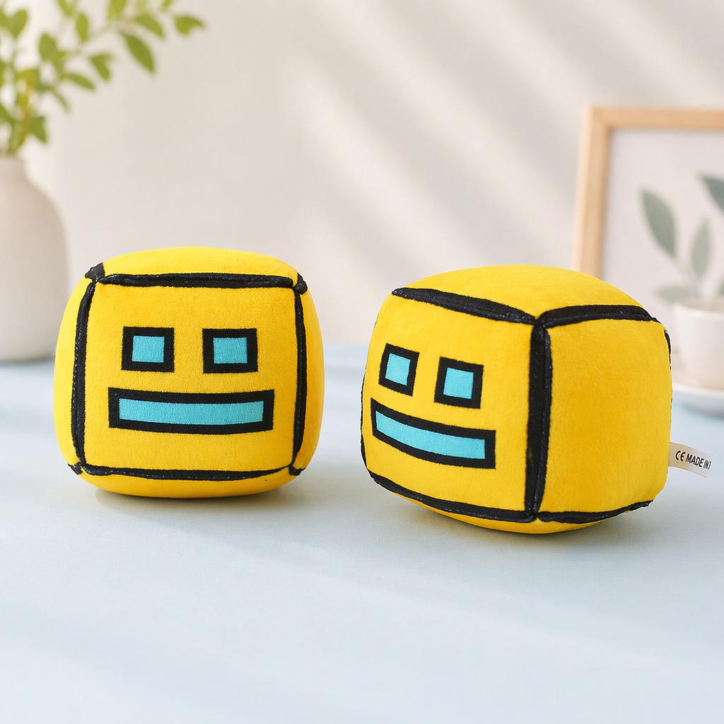 4Pcs Geometry Dash Plush Toys Cute Cartoon Anime Dolls Soft Stuffed Animals Kids Birthday Gift Home Decor
