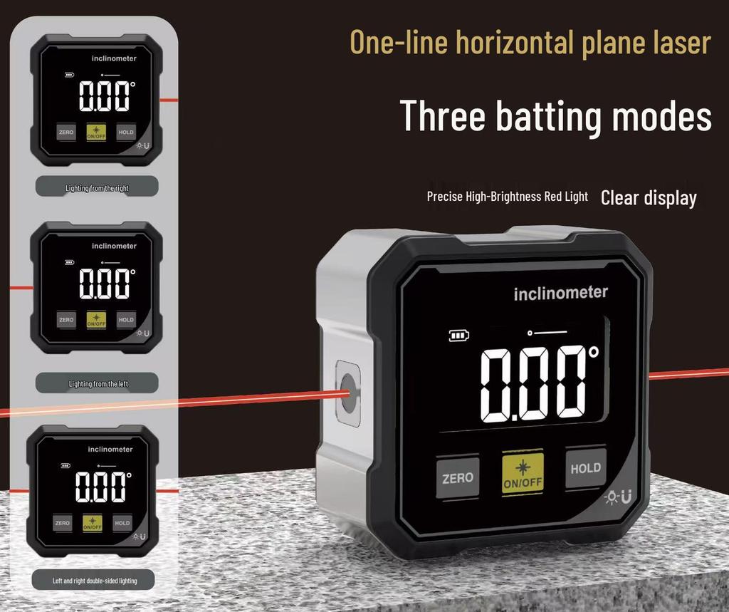 High-Precision Digital Inclinometer with Double Laser and Magnetic Base for Surveying and Engineering