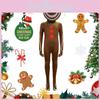 Gingerbread Man Children Jumpsuit Christmas Cosplay Costume Role Play Party