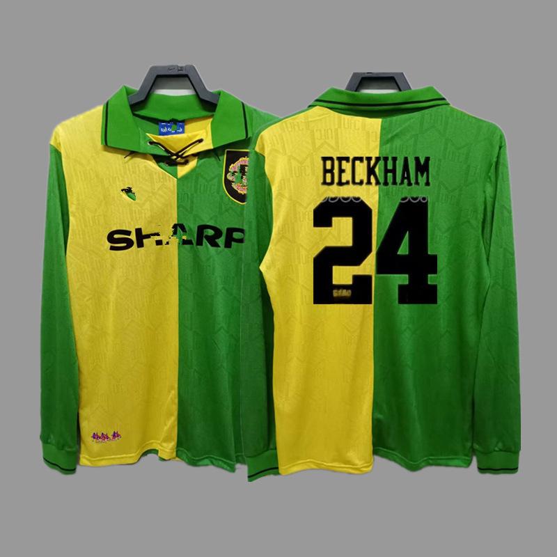 Man L Retro Jersey Football Jersey No. 7 Beckham Cantona C Ronaldo Rooney Giggs Jersey