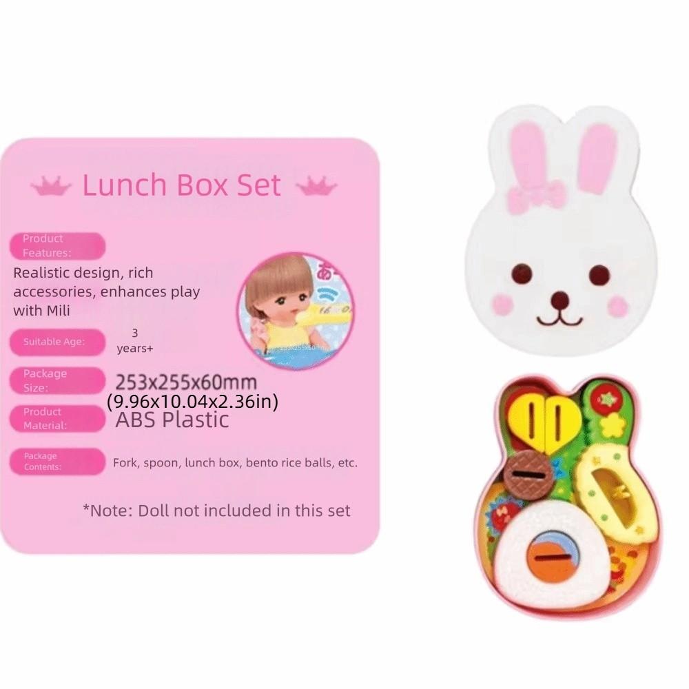 Rabbit Shape Food Feeding Toy Simulation Model Early Education Lunch Box Pudding Toy Role Play Kawaii Play House Toys