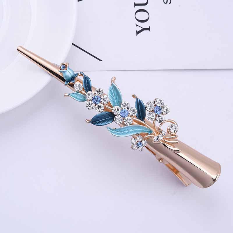 Headgear Spring And Summer High-End Hairpin, Women'S Adult Hairpin Alloy Paint Summer Disc Hair Ponytail Horn Clip