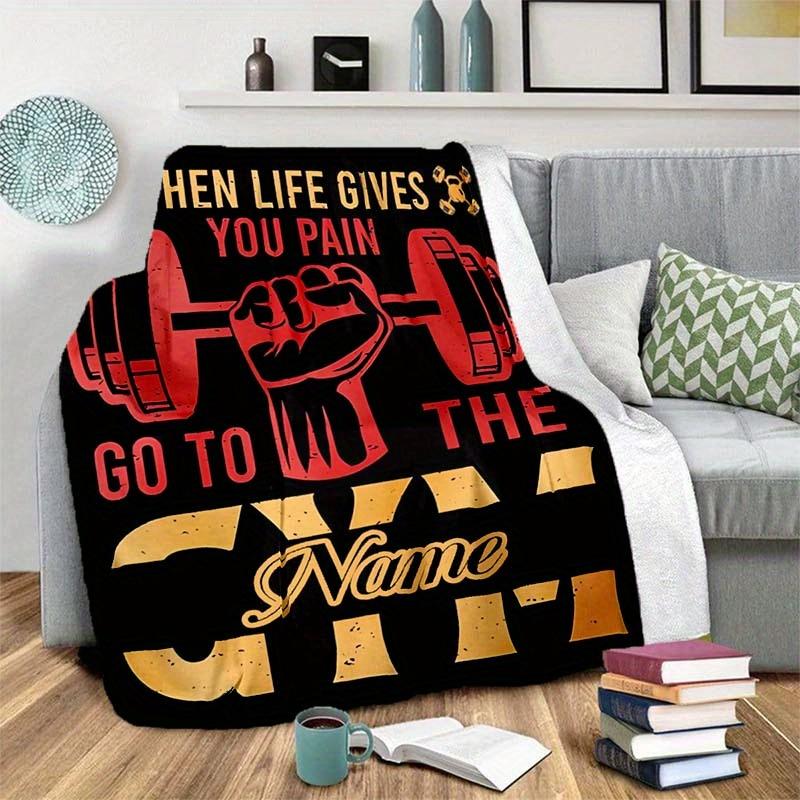 Exercise And Fitness Customize Your Name Blanket Used For Chair Office Sofa Bed Giving Friends And Relatives Birthday Gifts Graduation Gifts Preferred