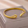New Stainless Steel Golden Snake Bracelet Women's Wide Opening Fashion Jewelry Snake Shape