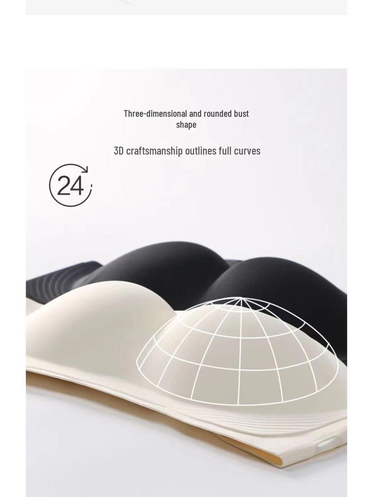 Bezešvá bandeau podprsenka bez ramínek proti sklouzávání pro malá prsa - Letní tenký styl, neviditelný push-up s krásným designem zad