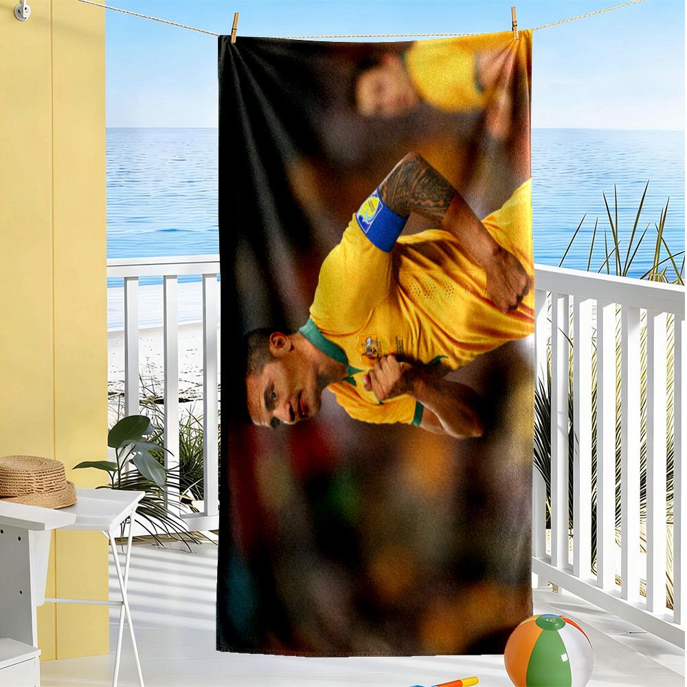 Soccer Player Victory. Beach Towel High Absorbency & Quick-Dry Comfortable Lightweight Suitable for Swimming, Gym, Camping, Yoga Vacation