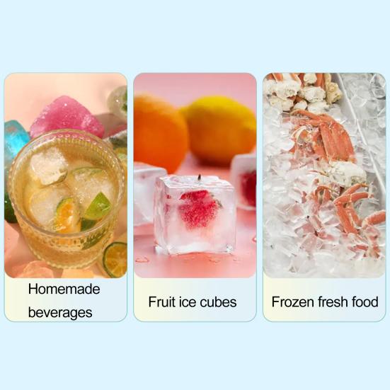 Ice Cube Mold 6/8 Grids Silicone Ice Making Tray Easy Release Large Square Cube Mold for Home Kitchen