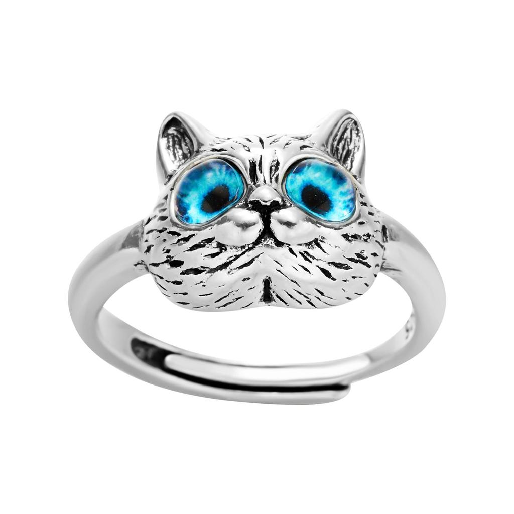 Cat Ring Gift Adjustable Ring Cat Face Ring Birthday Holiday Gift Accessories