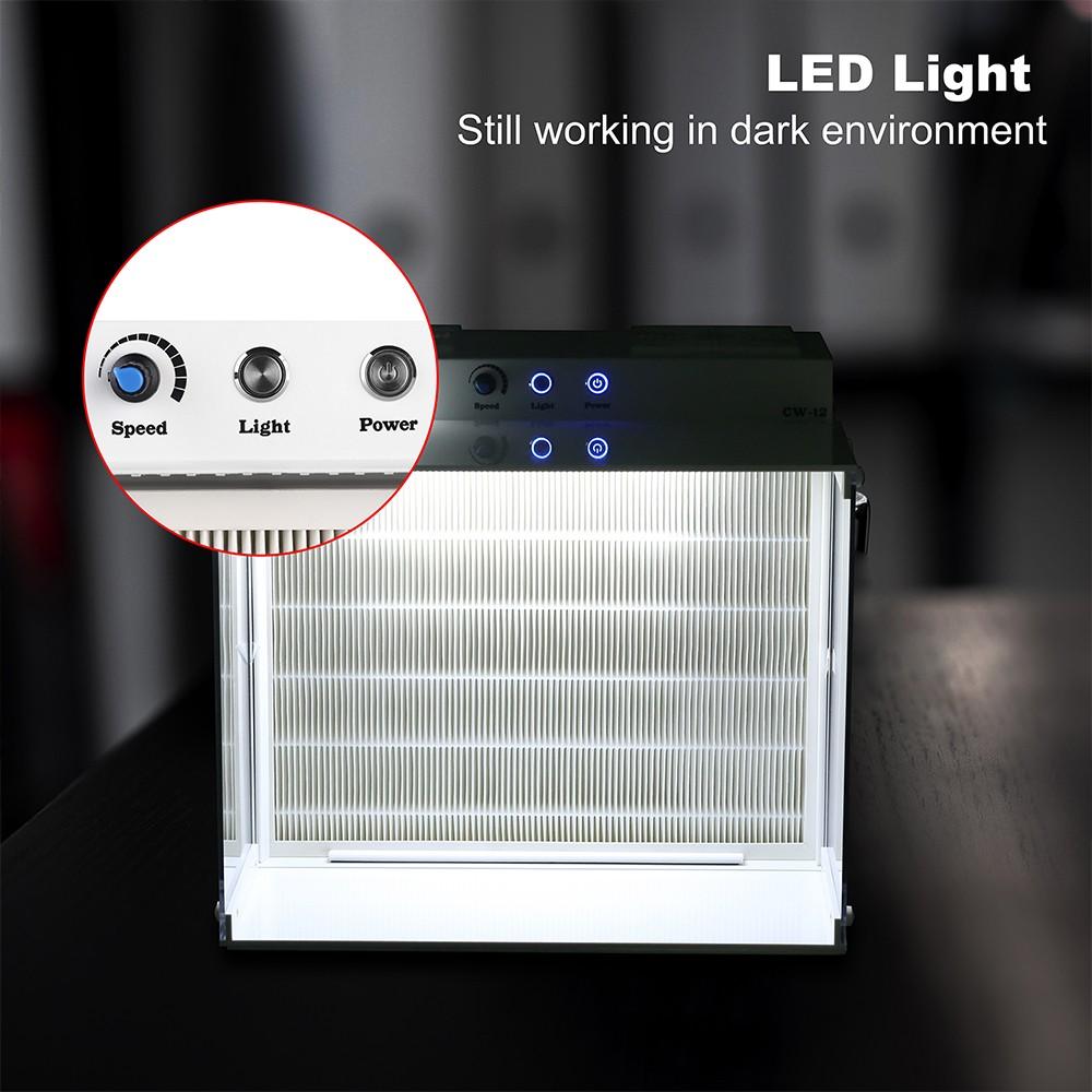 LTQ VAPOR CW-12 Laminarflödesbänk, 17"x13" FFU Inokuleringsbox Fläktfilterenhet för Laboratorium, Renrum