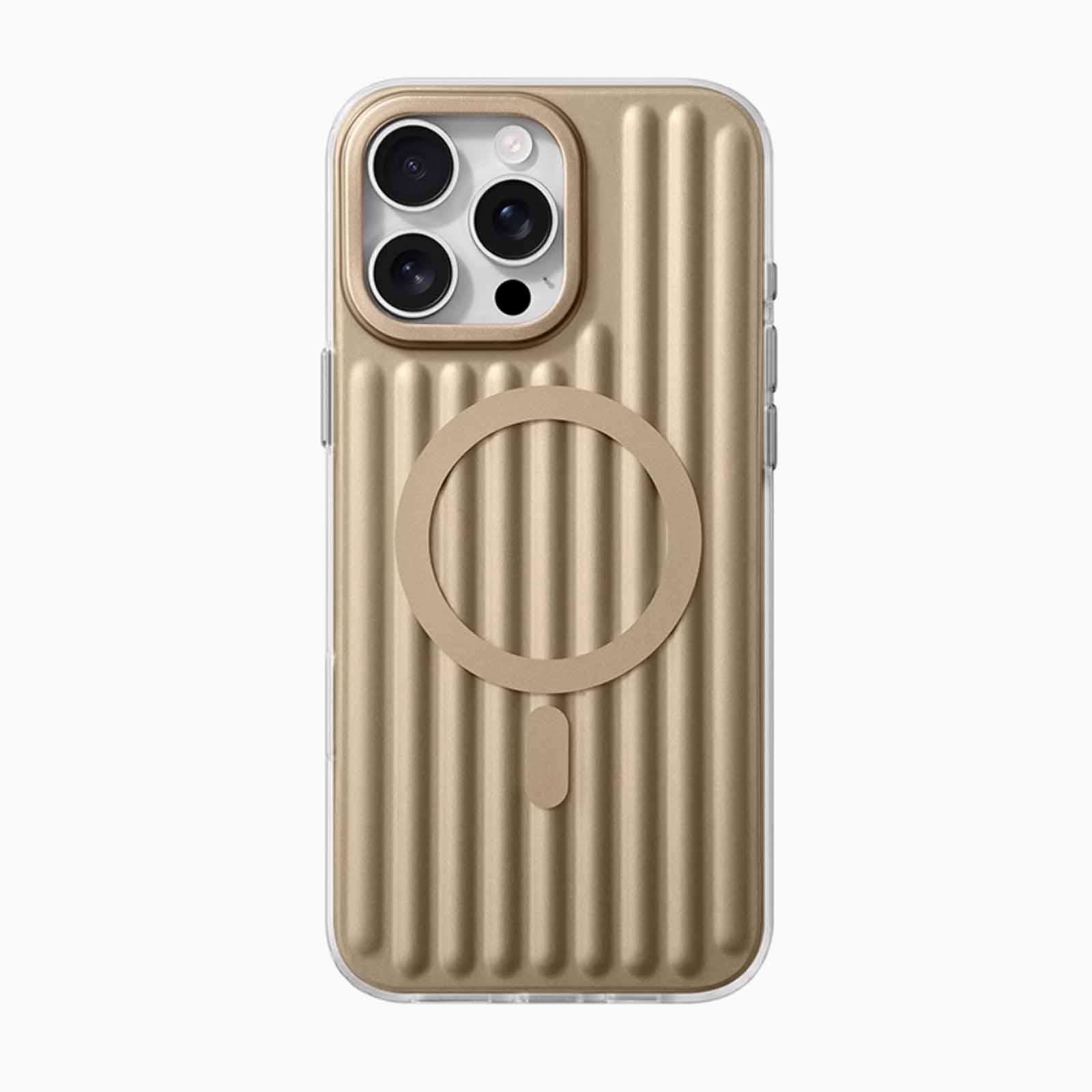 

for iPhone 16 Pro Max / 16Pro / 16 Compatible with MagSafe Metallic Stripe Magnetic Suction Simple Air Cushion Shockproof Cases Pc + tpu&Case & Screen Protector&iPhone 15 Pro Max