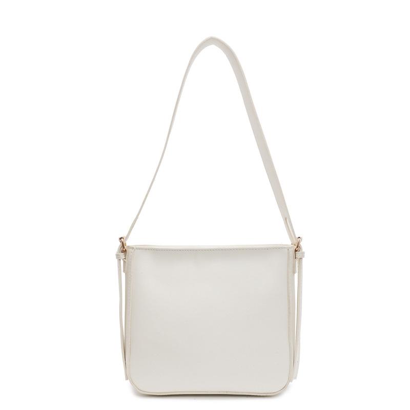 Texture Casual Retro New Simple Trend Line Fashion Bucket Wide Shoulder Strap Single Shoulder Crossbody Small Square Bag