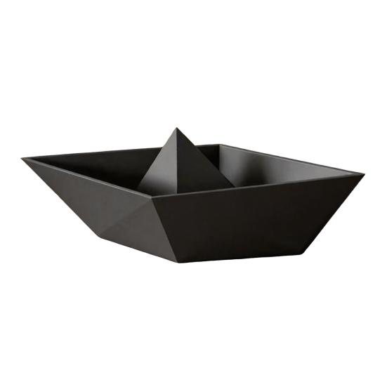 3D Printed Origami Boat Model Minimalist Paper Boat чёрный
