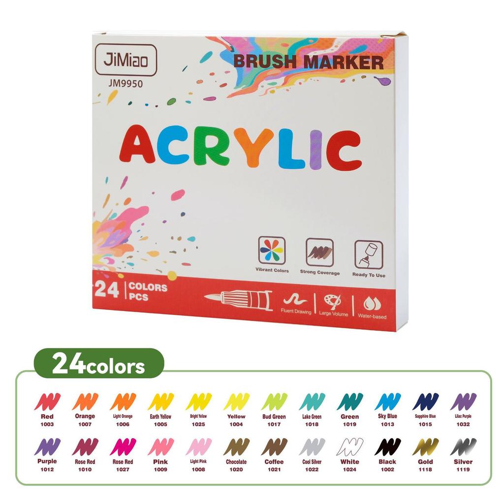 12/24/36/48 Colors Direct Liquid Acrylic Paint Marker Soft Brush Tip Pens Sets Professional Drawing For DIY Artistic Creation