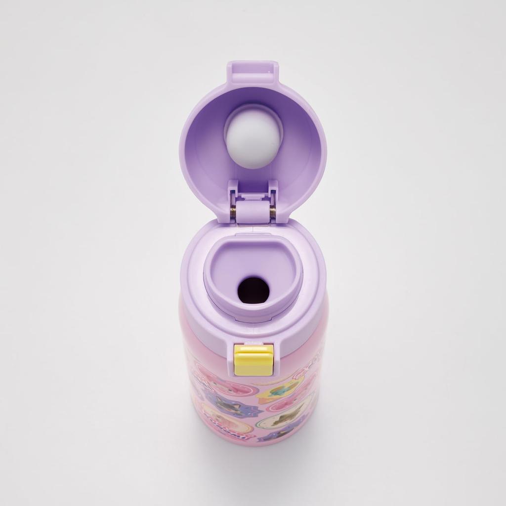 Skater Stainless Steel Mug Water Hot Sanrio My Melody Kuromi Netflix One-Touch Bottle, 350ml, Insulated, & Cold, & Pattern, Girls' STOT3-A