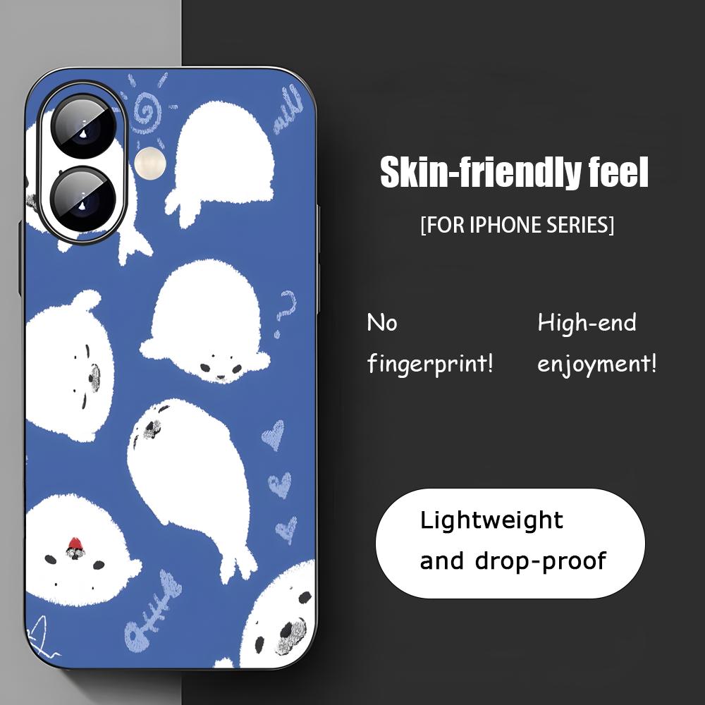 Popular Seal Design Fashion Phone Case For iPhone 17 16 15 14 13 12 11 X XR XS 8 Plus Mini Pro Max Soft Black Shockproof Cover