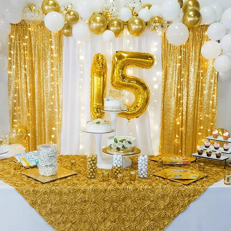 1PC Pink Sequin Backdrop Curtains 2FTx8FT for Wedding Decoration Baby Shower Christmas Halloween Birthday Party Background Drape