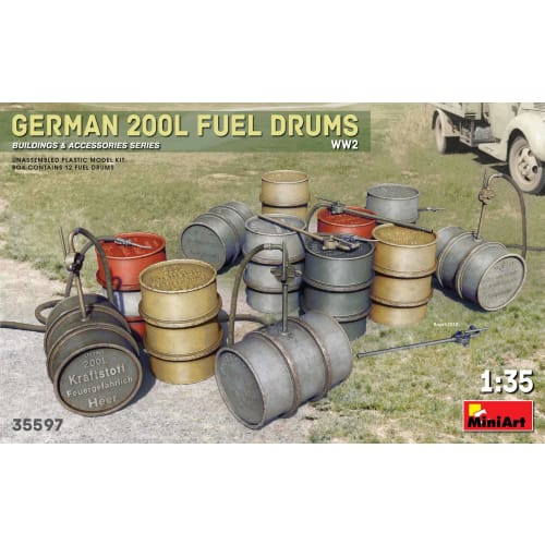 Miniart 1/35 WWII German 200L Fuel Can Set Plastic Model Kit MA35597