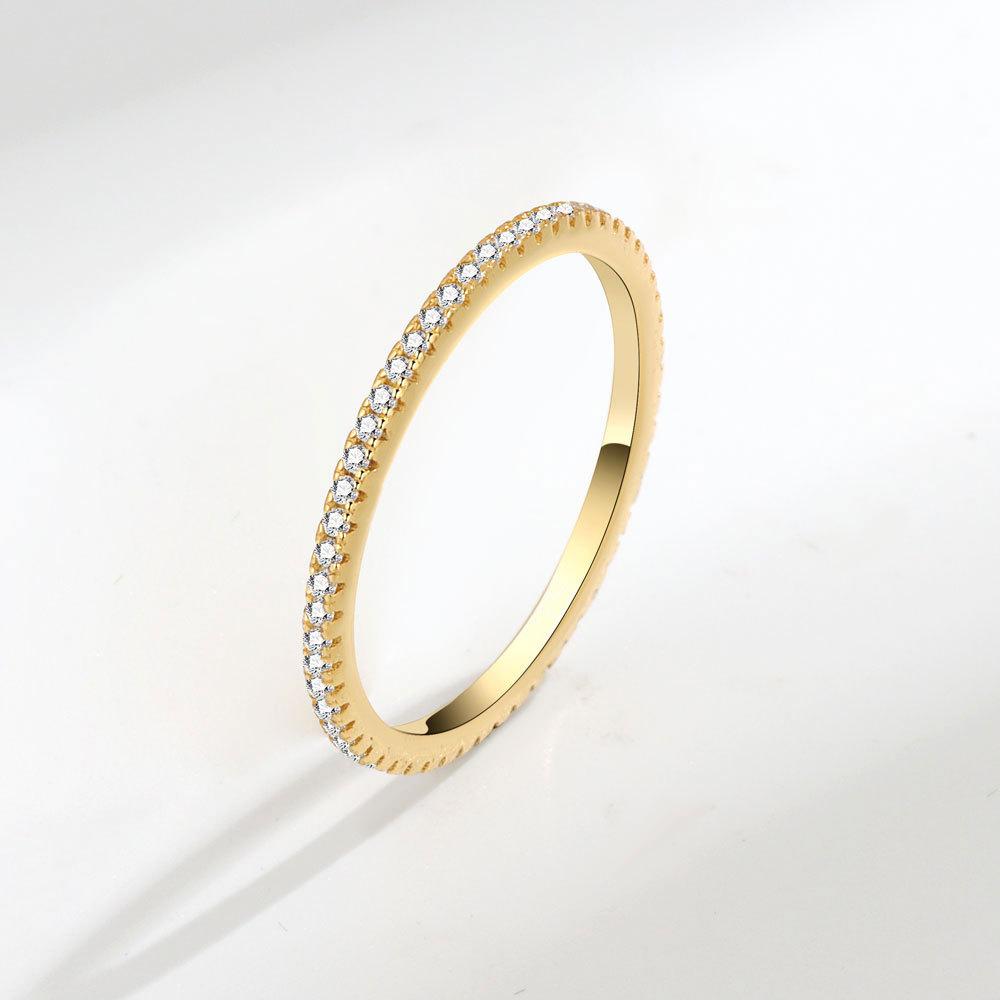 

Luxury Full Paved Diamond Ring For Women Unique Design Versatile Index Finger Band Fashionable Elegant Jewelry Gift No. 5 золотой
