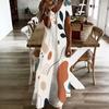 Women Plus Size V Neck Short Sleeve Abstract Printed Straight Maxi Dress