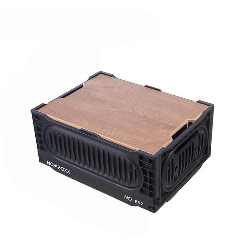 1 шт. складная корзина для хранения вещей для кемпинга на открытом воздухе, органайзер для багажника автомобиля, ящик для хранения домашних игрушек и закусок чёрный