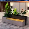 Outdoor Iron Planter Bench with Partition