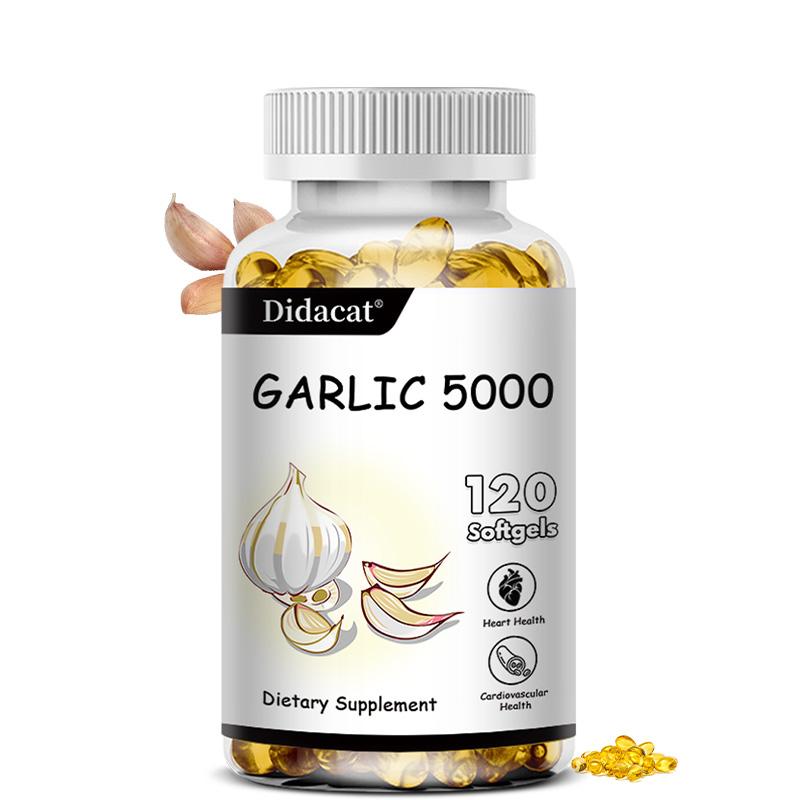 Odorless Garlic Extract 5000 mg Cholesterol & Antioxidant Supplement 120 Capsules