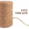 300 M Natural Jute Twine 3MM Brown Craft Cord for Gift Wrapping Floristry Garden Plant Tying Decorative Binding DIY Handicrafts Projects