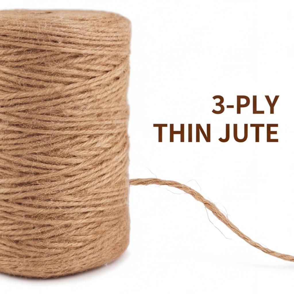 300 M Natural Jute Twine 3MM Brown Craft Cord for Gift Wrapping Floristry Garden Plant Tying Decorative Binding DIY Handicrafts Projects