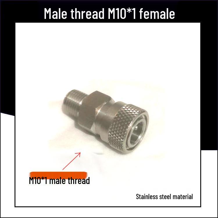 8mm M10*1 Stainless Steel High Pressure Quick Connect Male Coupler for 8mm Female.