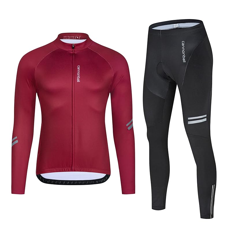 

[cannonball] cannonball cycle jersey top and bottom set For autumn and winter Fleece lining Cold protection long sleeve cycle wear Compatible with