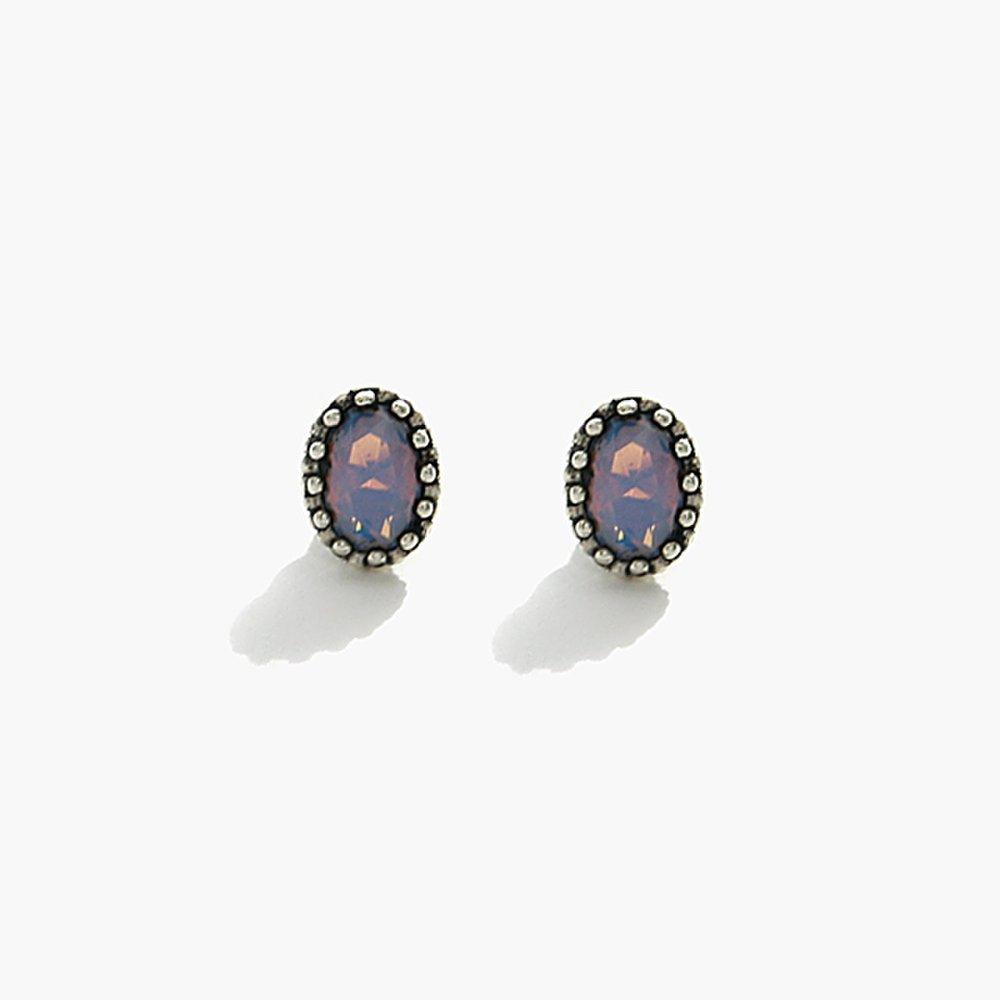 J.Lauren 01M02292 Opal Cubic Antique Silver Earrings