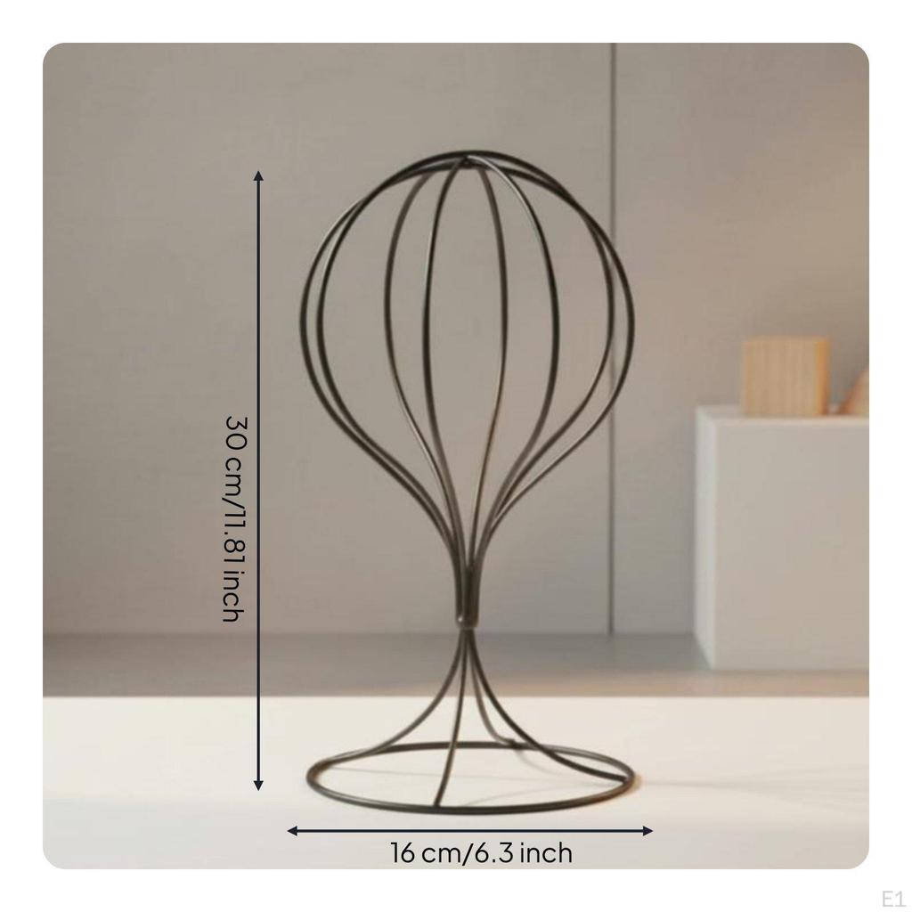 Metal Wire Hat Stand Minimalist Design Freestanding Display Space Saving Pedestal