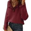 Women S Casual Long Sleeve Pullover Knit Sweater Button Edge Basic Top
