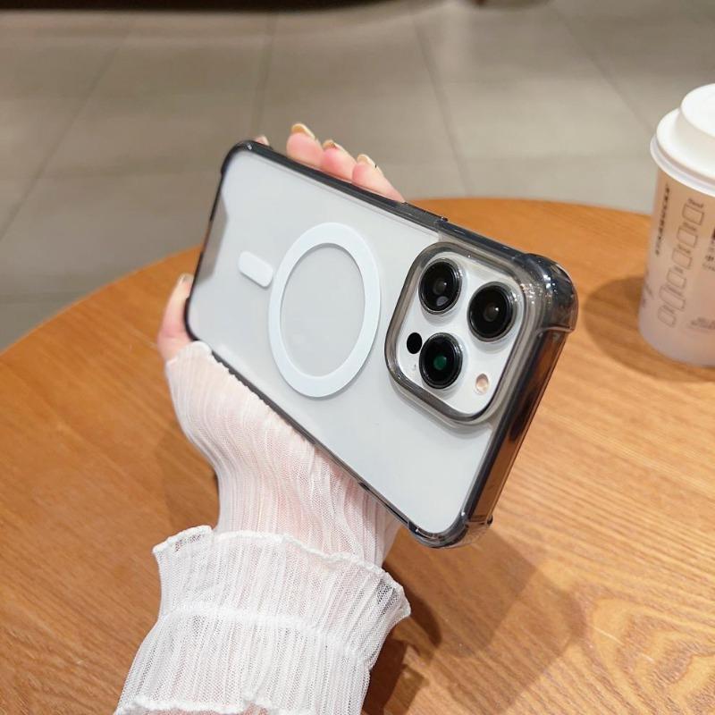 Simple Magnetic Anti Fall Acrylic Phone Case Compatible With Apple Iphone Models