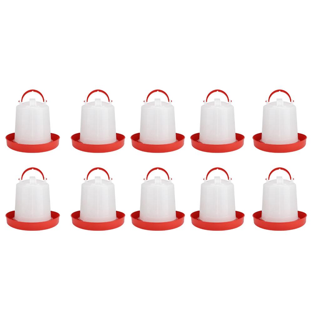 

10pcs Automatic Chicken Poultry Hen Drinker Waterer Food Feeder Water Bucket Farming Equipment