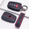 Silicone Key Fob Cover with Matching Keychain Compatible with Toyota Camry RAV4 Highlander Corolla Avalon C-HR, Fits Toyota Camry RAV4 Corolla Prius