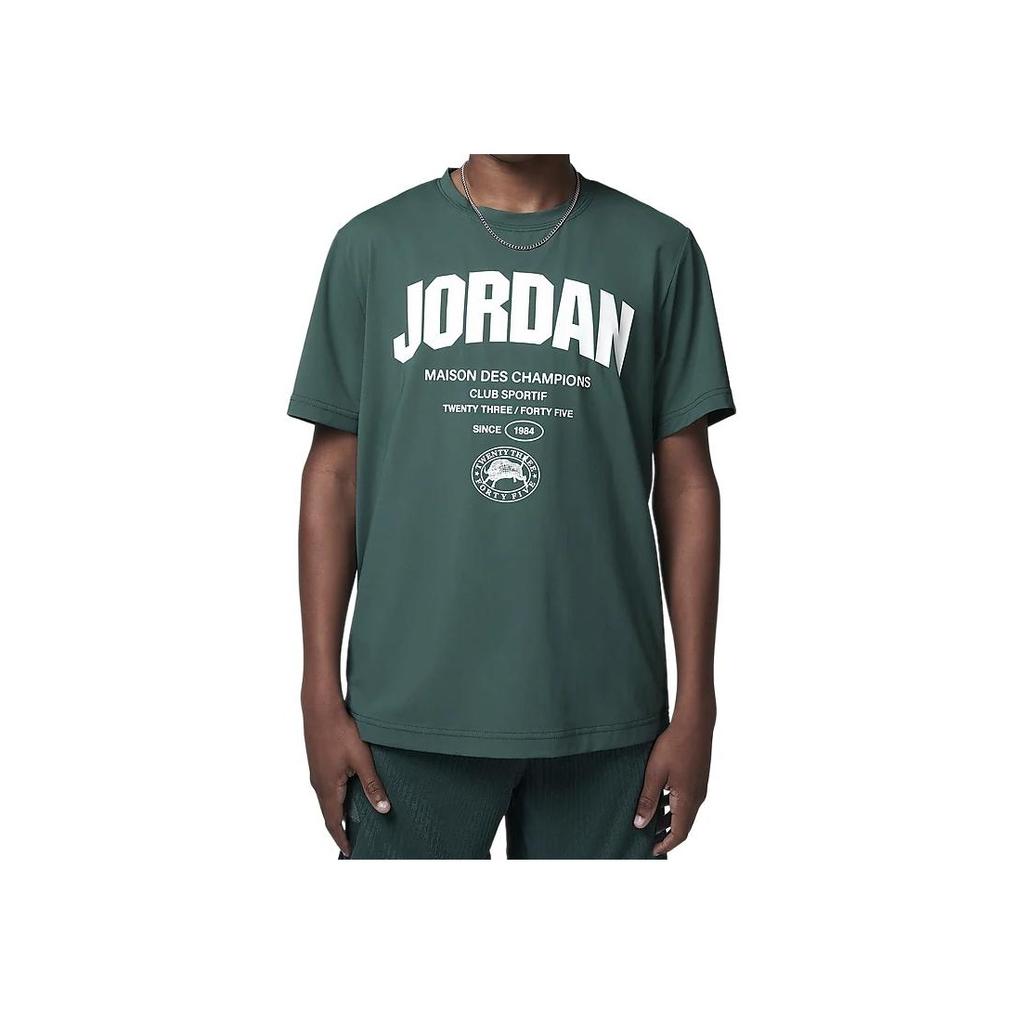 Jordan Youth  Champions Versatile Comfortable Knit Short Sleeve T-Shirt Kids Tops Oxidized-Green HQ8706-366