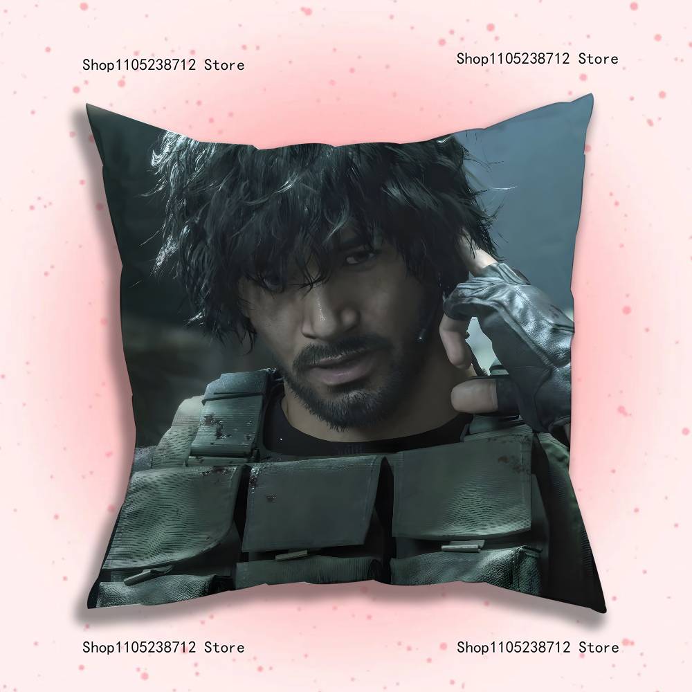 Game R-Resident Evils Characters Pillow Case Anti-dustmite Pillowcase Invisible zipper silky short plush Sofa cushion cover