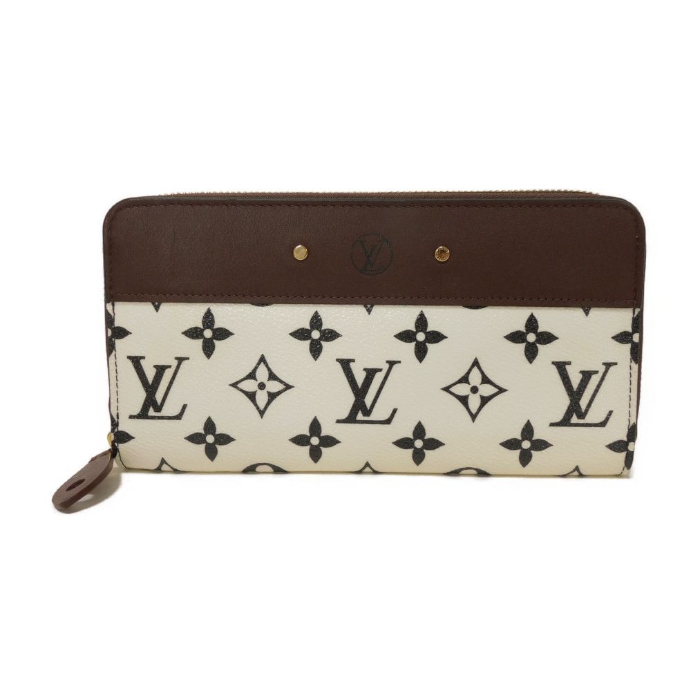 Used LV Circle Bordeaux Zip Around Monogram Wallet (12564, M67234, 7940) In White and Brown, Unisex from Japan AUTHENTIC