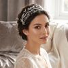 Woven Wire Hair Hoop Elegant Headpiece Super Temperament Crystal Leaf Branch Headband  Formal Prom