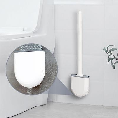 Flexible Head Toilet Cleaner Brush Set Wall Mounted Bathroom Brush  Bathroom Accessories